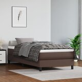 vidaXL Vzmetnica z žepkasto vzmetjo rjava 100x200x20 cm umetno usnje Cene