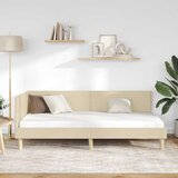  Kutni okvir kreveta Krema 90 cm x 190 cm Tkanina i šperploča | shoptok.hr