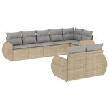  The Living Store Vrtna sedežna garnitura 8-delna z blazinami bež poli ratan - Vrtna Sedežna Garniture, (21451347) | Shoptok.si