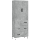 Maison Chic Visoka Komoda - Predalnik betonsko siva 69,5x34x180 cm inženirski les, (21718821) Cene