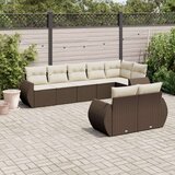  8-dijelni set vrtnih sofa s jastucima smeđi od poliratana | shoptok.hr