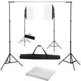 vidaXL komplet za fotografski studio s softbox svetilkami in ozadjem | Shoptok.si