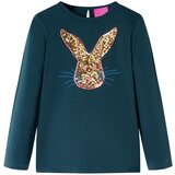 vidaXL Otroška majica z dolgimi rokavi temno zelena 128 Cene