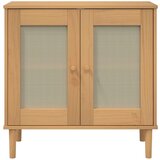 vidaXL Komoda SENJA smeđa izgled ratana 80x35x80 cm masivna borovina | shoptok.hr