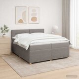  Boxspring krevet s madracem Sivosmeđa 200 x 200 cm Tkanina | shoptok.hr