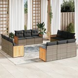 vidaXL 12-dijelni set vrtnih sofa od poliratana s jastucima sivi | shoptok.hr
