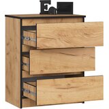 AKORD Komoda, 3 Predali, Hrast Craft, (5000332202) | Shoptok.si