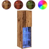 Maison Chic TV omarica - TV stojalo - Televizijska omarica z LED lučkami starinski les 30,5x30x102 cm, (21700274) Cene