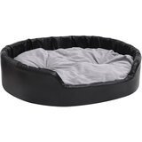  Krevet za pse crno-sivi 99 x 89 x 21 cm od pliša i umjetne kože | shoptok.hr