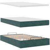 vidaXL Otomanski posteljni okvir z vzmetnico zelen 120x200 cm žamet, (21670829) | Shoptok.si
