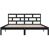  Posteljni okvir črn iz trdnega lesa 135x190 cm 4FT6, (20644066) | Shoptok.si