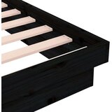  Posteljni okvir črn iz trdnega lesa 135x190 cm 4FT6, (20645488) | Shoptok.si