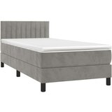  Krevet box spring s madracem LED svjetlosivi 80x200 cm baršun | shoptok.hr