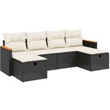 vidaXL 6-dijelni set vrtnih sofa s jastucima crni od poliratana | shoptok.hr