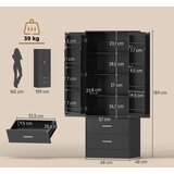  Ormarić za smočnicu s 8 polica na vratima podesive police kuhinjski ormarić 159 cm crni | shoptok.hr