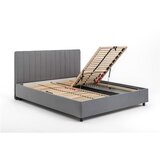 Bonami Selection Sivi tapecirani bračni krevet s podnicom i prostorom za odlaganje 180x200 cm Myra Slim Line – | shoptok.hr