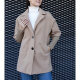 Gemre Light Brown Coat with Sweater Sleeves Sameha | Shoptok.si