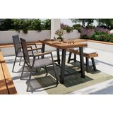 Ambia Garden VRTNA MIZA les, kovina črna, barve akacije | Shoptok.si