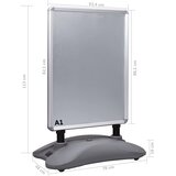  Stalak za plakate A1 s vodenom bazom sivi od aluminijske legure | shoptok.hr