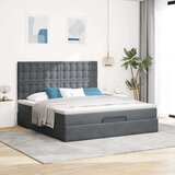  Okvir kreveta s madracima tamnosivi 160x200cm baršunasti | shoptok.hr