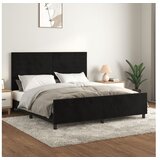 vidaXL Za krevet s uzglavljem crni 180x200 cm baršunasti | shoptok.hr