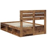  Okvir za krevet s uzglavljem Staro drvo 120 x 200 cm | shoptok.hr