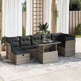  8-dijelni set vrtnih sofa od poliratana s jastucima sivi | shoptok.hr