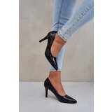 PS1 Stiletto Heels Made Of Patent Eco Leather Black Sanalitia Cene