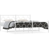  Metalni okvir kreveta uzglavlje i podnožje bijeli 183x213 cm | shoptok.hr