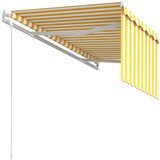  Avtomatsko zložljiva tenda s senčilom 3x2,5 m rumena in bela, (20702630) | Shoptok.si