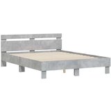 vidaXL Okvir kreveta s uzglavljem siva boja betona 140x200 cm drveni | shoptok.hr