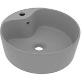 vidaXL Razkošen umivalnik mat svetlo siv 36x13 cm keramičen | Shoptok.si