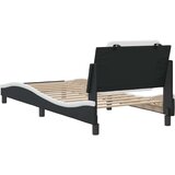 vidaXL Posteljni okvir z vzglavjem črn in bel 100x200 cm umetno usnje | Shoptok.si