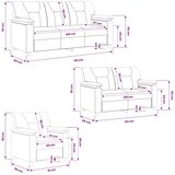  Set sofe 3 pcs Vinska crvena Umjetna koža - boja crnog vina 1-sjedalna + 2-sjedalna (120 cm) + 3-sjedalna | shoptok.hr