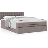 vidaXL Otomanski posteljni okvir z vzmetnico taupe 140x200 cm blago Cene