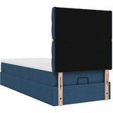 vidaXL Otomanski posteljni okvir z vzmetnico moder 90x190 cm blago, (21610197) | Shoptok.si