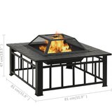  Vrtna posuda za vatru sa žaračem 81 x 81 x 47 cm XXL čelična | shoptok.hr