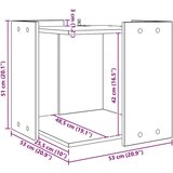 vidaXL Ograja za mačji WC Črni hrast 53 x 53 x 51 cm Konstruiran les | Shoptok.si