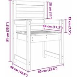  Vrtne stolice 2 kom 60 x 48 x 91 cm od masivne duglazije | Eponuda.com