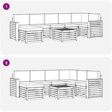  Set vanjskih sofa 8 kom. Bijela i svjetlosiva Poliester | shoptok.hr