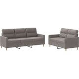  2-dijelni set sofa s jastucima smeđesivi od tkanine | shoptok.hr
