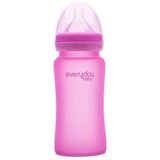 Everyday baby staklena bočica reagira na toplinu, 240 ml Healthy +, Roza | shoptok.hr