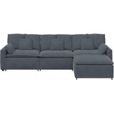  Modularna sofa s podnožjem i jastucima tamno siva | shoptok.hr