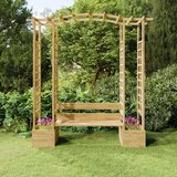  Vrtna pergola s klopjo in koriti impregnirana trdna borovina, (20758585) | Shoptok.si