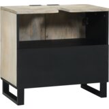 vidaXL Ormarić za umivaonik s policom s pohranom s vratima Smeđa, Crna 62 x 33 x 58 cm | shoptok.hr