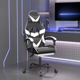  Okretna igraća stolica s osloncem crno-bijela od umjetne kože | shoptok.hr