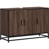 vidaXL Kopalniška omarica rjavi hrast 90x33x60 cm inženirski les | Shoptok.si