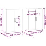 vidaXL Stenska omarica 2 kosa betonsko siva 69,5x34x90 cm | Shoptok.si