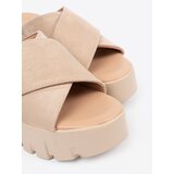 SEASTAR Women's suede wedge flip-flops beige | shoptok.hr