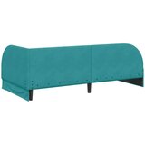 vidaXL Kotna postelja z vzglavjem Turkizna 100 x 200 cm Žamet | Shoptok.si